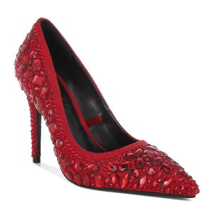 hO fB[X V[Y pvX London Rag Iceout Women's Diamate & Rhinestone Detail Pointed Toe Pumps Red bh