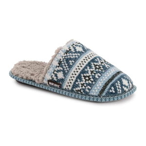 ���N���N�X ���f�B�[�X �V���[�Y �T���_�� MUK LUKS Ashlie Women'scuff Slippers Teal Fairisle �e�B�[��