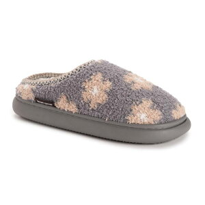 yz NNX fB[X T_ V[Y MUK LUKS Women's Janna Cozy Slip-On Clog Slippers Gray Flower