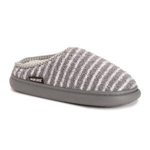 yz NNX fB[X T_ V[Y MUK LUKS Women's Janna Cozy Slip-On Clog Slippers Gray Stripe