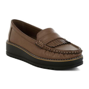 hO fB[X V[Y Xb|E[t@[ tW London Rag Croyda Women's Nubuck Fringed Loafers Taupe g[v