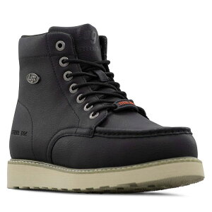 yz OY Y u[cECu[c V[Y Lugz Monterey Steel Toe Wide Men's Walking Boots Black Cream Gum
