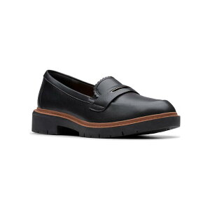 yz N[NX fB[X Xb|E[t@[ V[Y Clarks Westlynn Glow Women's Leather Lug Sole Loafers Black Leather