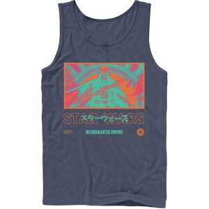 yz AjLN^[ Y TVc gbvX Men's Star Wars Bright Baddies Vader Tank Top Navy