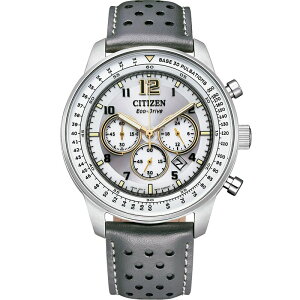 V`Y Y ANZT[ rv U[ Citizen Men's Chronograph Leather Strap Watch Silver Vo[