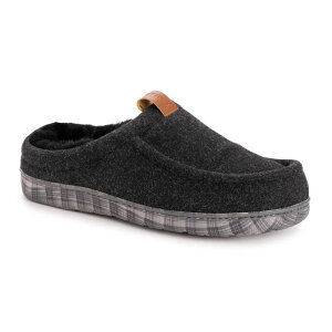 yz NNX Y T_ V[Y MUK LUKS Men's Miles Slip-On Clog Slippers Heathered Black