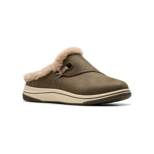 yz N[NX fB[X T_ V[Y Clarks Cloudsteppers Breeze Myth Women's Slip-On Mules Dark Green