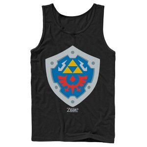 yz AjLN^[ Y TVc gbvX Men's Nintendo Legend Of Zelda Links Awakening Hylian Shield Logo Tank Top Black