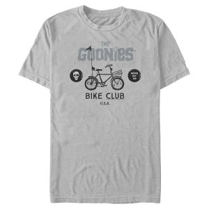 yz AjLN^[ Y TVc gbvX Men's The Goonies Bike Club Never Say Die Text Tee Silver