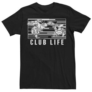 yz AjLN^[ Y TVc gbvX Men's Flinstones Club Life Black And White Poster Tee Black