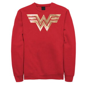 yz AjLN^[ Y TVc gbvX Men's DC Comics Wonder Woman Metallic Logo Sweatshirt Red