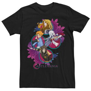 yz AjLN^[ Y TVc gbvX Men's Netflix Castlevania Hero Floral Stack Tee Black