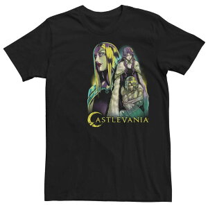 yz AjLN^[ Y TVc gbvX Men's Netflix Castlevania Gradient Neon Trio Tee Black