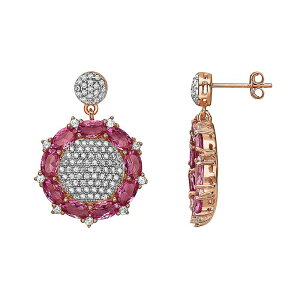 Aufbh fB[X ANZT[ sAXECO Unbranded 18k Rose Gold Over Sterling Silvered Cubic Zirconia Drop Earrings Rose Tone bh