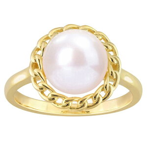 Xe O[X fB[X ANZT[ O Stella Grace 18k Gold Over Silver Freshwater Cultured Pearl Halo Link Ring 18k Gold Plated S[h