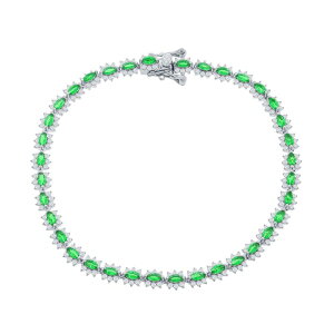 Aufbh fB[X ANZT[ uXbgEoOEANbg Unbranded Sterling Silver Gemstone Tennis Bracelet Simulated Emerald Gh