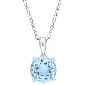 yz Xe O[X fB[X lbNXE`[J[Ey_ggbv ANZT[ Stella Grace Sterling Silver & Gemstone Round Stud Pendant Necklace Blue Topaz