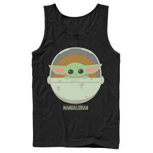 yz AjLN^[ Y TVc gbvX Men's Star Wars The Mandalorian The Child Bassinet Portrait Tank Top Black