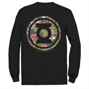 yz AjLN^[ Y TVc gbvX Men's DC Comics Green Lantern Tropical Logo Tee Black