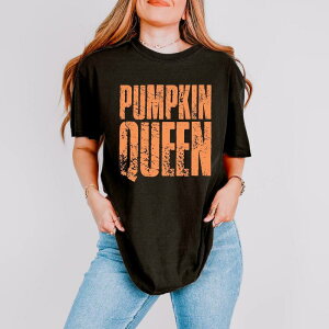 Simply Sage Market ���f�B�[�X �g�b�v�X T�V���c �O���t�B�b�N Simply Sage Market Pumpkin Queen Distressed - Women's Garment Dyed Graphic T-Shirt Black �u���b�N