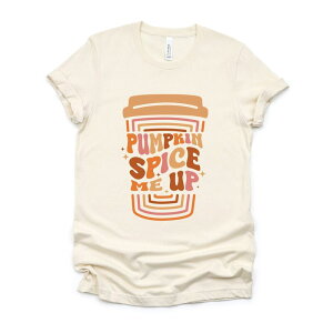 Simply Sage Market ���f�B�[�X �g�b�v�X T�V���c �O���t�B�b�N Simply Sage Market Pumpkin Spice Me Up Cup - Women'short Sleeve Graphic T-Shirt Cream �N���[��