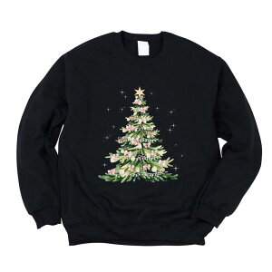 Simply Sage Market ���f�B�[�X �g�b�v�X T�V���c �X�E�F�b�g Simply Sage Market Watercolor Christmas Tree Sparkle - Womensweatshirt Midnight