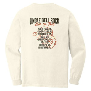 Simply Sage Market ���f�B�[�X �g�b�v�X T�V���c Simply Sage Market Jingle Bell Rock World Tour - Womens Garment Dyed Long Sleeve Ivory �A�C�{���[