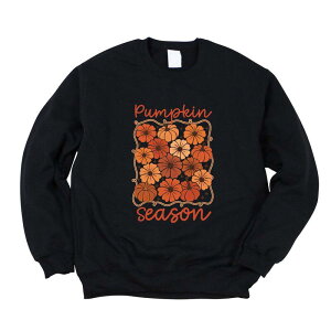 Simply Sage Market ���f�B�[�X �g�b�v�X T�V���c �t�����[�� �X�E�F�b�g �t�����[ �O���t�B�b�N Simply Sage Market Pumpkin Season Floral - Women's Graphic Sweatshirt Midnight