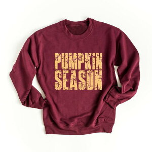 Simply Sage Market ���f�B�[�X �g�b�v�X T�V���c �X�E�F�b�g �O���t�B�b�N Simply Sage Market Pumpkin Season Block Distressed - Women's Graphic Sweatshirt Maroon �}���[��