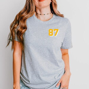 Simply Sage Market ���f�B�[�X �g�b�v�X T�V���c Simply Sage Marketaylor's Fianc Number 87 Front And Back - Womenshort Sleeve Tee Heather Grey �O���[