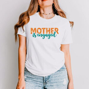 Simply Sage Market ���f�B�[�X �g�b�v�X T�V���c Simply Sage Market Mother Is Engaged Puff/Glitter - Womenshort Sleeve Tee White �z���C�g