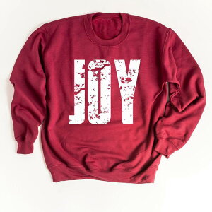 Simply Sage Market ���f�B�[�X �g�b�v�X T�V���c �X�E�F�b�g �O���t�B�b�N Simply Sage Market Joy Block Distressed - Women's Graphic Sweatshirt Cardinal