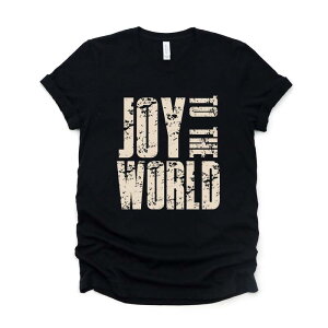 Simply Sage Market ���f�B�[�X �g�b�v�X T�V���c �O���t�B�b�N Simply Sage Market Joy To The World Block Distressed - Women'short Sleeve Graphic T-Shirt Black �u���b�N