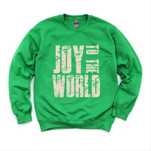 Simply Sage Market ���f�B�[�X �g�b�v�X T�V���c �X�E�F�b�g �O���t�B�b�N Simply Sage Market Joy To The World Block Distressed - Women's Graphic Sweatshirt Grass