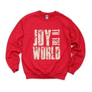 Simply Sage Market ���f�B�[�X �g�b�v�X T�V���c �X�E�F�b�g �O���t�B�b�N Simply Sage Market Joy To The World Block Distressed - Women's Graphic Sweatshirt Red ���b�h