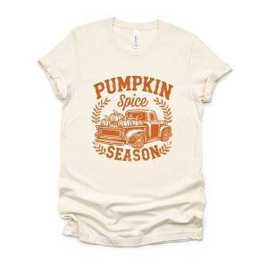 Simply Sage Market ���f�B�[�X �g�b�v�X T�V���c �O���t�B�b�N Simply Sage Market Pumpkin Spice Season Truck Distressed - Women'short Sleeve Graphic T-Shirt Cream �N���[��