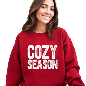 Simply Sage Market ���f�B�[�X �g�b�v�X T�V���c �X�E�F�b�g �O���t�B�b�N Simply Sage Market Cozy Season Boldistressed - Women's Graphic Sweatshirt Cardinal