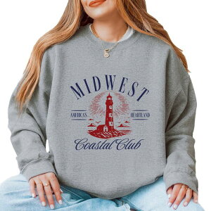 Simply Sage Market ���f�B�[�X �g�b�v�X T�V���c �X�E�F�b�g Simply Sage Market Midwest Coastal Club - Womensweatshirt Graphite �O���t�@�C�g