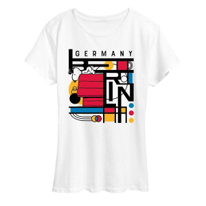 �A�j���L�����N�^�[ ���f�B�[�X �g�b�v�X T�V���c �O���t�B�b�N Licensed Character Women's Peanutsnoopy Berlin Germany Bauhaus Graphic Tee White �z���C�g