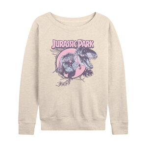 �A�j���L�����N�^�[ ���f�B�[�X �g�b�v�X T�V���c �p�C�� Licensed Character Women's Jurassic Park T-Rex French Terry Long Sleeve Tee Beige �x�[�W��