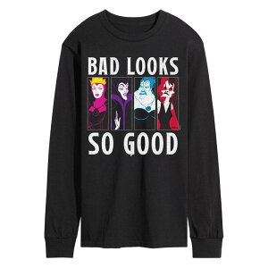 �A�j���L�����N�^�[ �����Y �g�b�v�X T�V���c �O���t�B�b�N Licensed Character Men's Disney Villains Bad Lookso Good Long Sleeve Graphic Tee Black �u���b�N