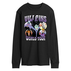 �A�j���L�����N�^�[ �����Y �g�b�v�X T�V���c �O���t�B�b�N Licensed Character Men's Disney Villains World Tour Long Sleeve Graphic Tee Black �u���b�N