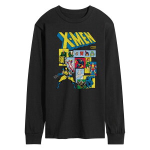 yz AjLN^[ Y TVc gbvX Men's Marvel X-Men Retro Comic Characters Long Sleeve Graphic Tee Black