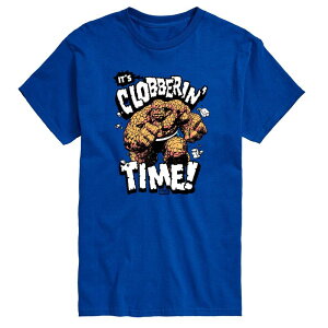 �A�j���L�����N�^�[ �����Y �g�b�v�X T�V���c �O���t�B�b�N Licensed Character Men's Marvel The Fantastic Four: Firsteps The Thing It's Clobberin' Time Graphic Tee Royal Blue �u���[