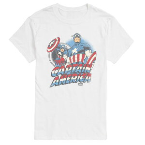 yz AjLN^[ Y TVc gbvX Men's Marvel Captain America Retro Graphic Tee White