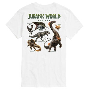 yz AjLN^[ Y TVc gbvX Men's Jurassic World Rebirth Dinosaur Graphic Tee White