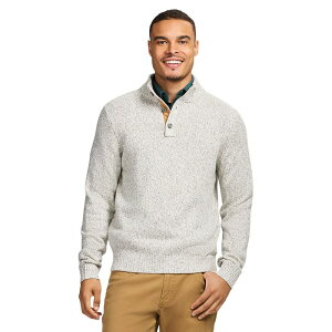 yz AC]bh Y jbgEZ[^[ AE^[ Men's IZOD Holiday Button Mock Sweater Rock Heather