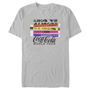 �A�j���L�����N�^�[ �����Y �g�b�v�X T�V���c �O���t�B�b�N Licensed Character Men's Coca-Colalways World Tour Graphic Tee Ice Gray �O���[