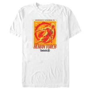 yz AjLN^[ Y TVc gbvX Big & Tall Fantastic Four Johnny Storm Is The Human Torch Graphic Tee White