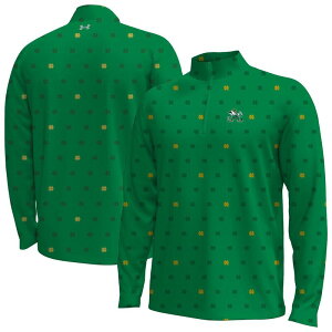 yz A_[A[}[ Y TVc gbvX Men's Under Armour Green Notre Dame Fighting Irish Gameday Armourfuse Half-Zip Top Ntd Green